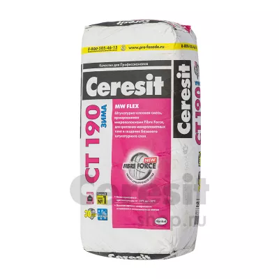 Штукатурно-клеевая смесь Ceresit CT 190 Зима: фото #2